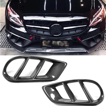 W205 Väljast Carbon Fiber Front Bumper Air Vent Pistikupesa Kate Grill Sisekujundus jaoks Mercedes Benz C43 AMG C180 C200 Sport-2019