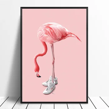 Wall Art Lõuend Maali Kets Flamingo Pink Lõuend Põhjamaade Stiilis Kodu Decor Maali Prindib Plakati jaoks, elutuba, Tuba Decor