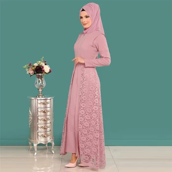 WEPBEL Slim Fit Kõrge Kvaliteedi Elegantne Moslemi Maxi Kleit Dubai Tahke Põranda Pikkus Abaya Pika Varrukaga Kleidid Ilma Hijab