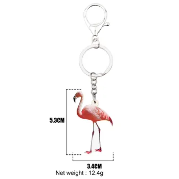 WEVENI Akrüül-Roosa Flamingo Lind, Võti Ketid Võtmehoidjad Omanik Mood Loomade Ehted Naistele Tüdrukud Kott Auto Rahakott Ripats Kingitus