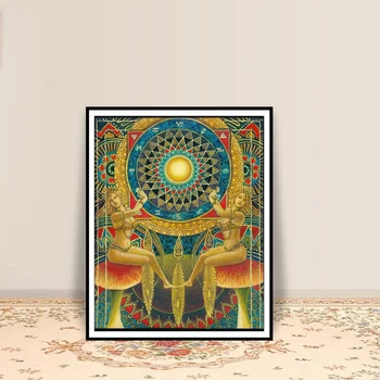 Wheel Of Fortune Plakati Print Tarot Kunsti Pagan Mütoloogia Psühhedeelne Mustlane Jumalanna Kunsti Plakatid Seina Art Prints