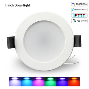 WIFI RGBCW Smart Allvalgusti 4 Tolline 14W Tööd Echo Google Kodus Ringi Süvistatavad LED Lamp, Köök Restorani Siseruumides