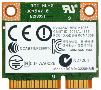 WTXUP jaoks Broadcom BCM943228HMB 802.11 a/g/n/b Dual Band 300Mbps Wireless Mini PCi-Express PCi-E WiFi WLAN Kaart + Bluetooth 4.0