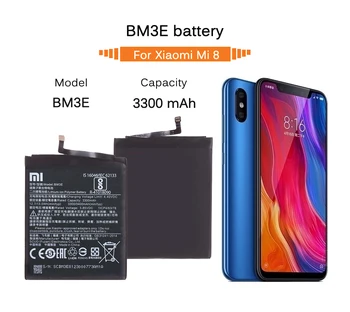 Xiao Mi Originaal Telefoni Aku BM3E jaoks Xiaomi Mi8 M8 8 Mi Reaalne 3400mAh Kvaliteetne Asendamine Aku Tasuta Tööriistad