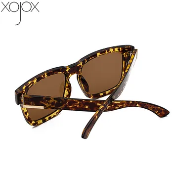 XojoX Vintage Mood Trend Päikeseprillid Naistele Ookeani Töö Ruudu Mõõdus Päikeseprillid Meestele Leopard Printida Täiskaadris Unisex