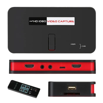 Y&H HD 1080P Mängu Capture Card USB-Kõvaketta/SD-Kaardi Video Capture Toetab Mic in HDMI/YPBPR/AV