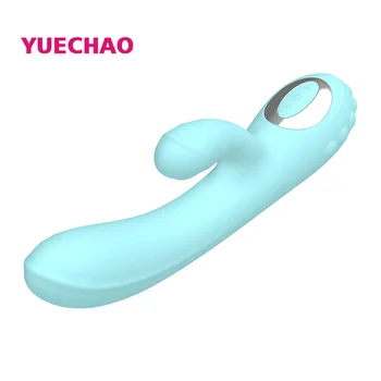 Ychao kahekordne šokk AV laadimine silikoon vibraatorid naissoost täiskasvanud asjade massager kliitori stimulatsiooni Meditsiiniline Silikoon Sugu mänguasjad