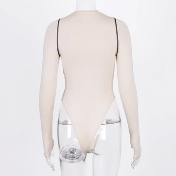 YICIYA 2020. aasta Sügis-Talvel Naiste Pikad Varrukad Triibulised Line Segast Bodycon Seksikas Playsuit Streetwear Varustus Naise Keha