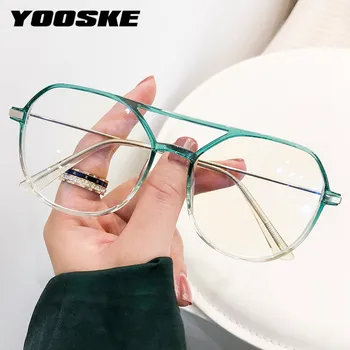 YOOSKE Lõpetanud Lühinägevus Prillid Sinine Valgus Blokeerimine Mehed Naised Liiga Eyewears Vintage Polügon Polügon Lühinägelik Prillid