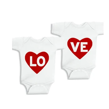 YSCULBUTOL LOVE Baby Varustus Twin Baby Bodysuit Särgid Sobitamine Särgid Twin Baby Shower Kingitused