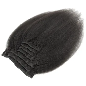 YVONNE Krussis Sirge Clip In Human Hair Extensions Brasiilia Virgin Juuste Loomulik Värv 7 Tükki/set 120g