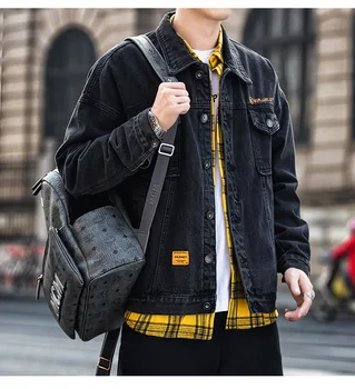 ZAZOMDE Mood Harajuku Denim Meeste Jope Streetwear Ülerõivad Mantel Stiilis Rõivad Meeste Kõrge Kvaliteedi Teksariidest Jakk Bomber Jope