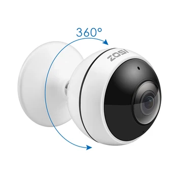 ZOSI Traadita IP Kaamera, WiFi, Panoraam Fisheye Video Valve Kaamera 3MP Ultra HD Täielik 360 Kraadi Vaade Ingel VR CCTV Kaamera