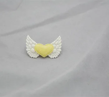 Õmble 5*3.4 cm 30 tk/palju Ingel tiivad kannavad südames, Appliques kanga Kaunistamiseks, Angel wing Juuste Aksessuaarid, tasuta shipping