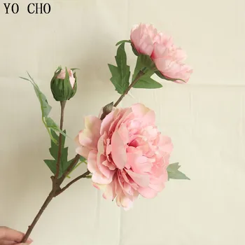 ÕS CHO Suur Valge Pojeng Kunstlik Roos Lill Decor Kodus Pulmapidu Jõulud Korraldada Lilled Hiina Võlts Pojeng Lill